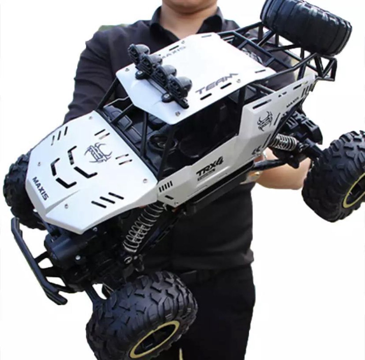 Monstertruck 37 cm | 1:12 4WD RC Automaat | Versie 2.4G Radio Control | RC Auto Speelgoed | afstandsbediening auto Off Road -  wit